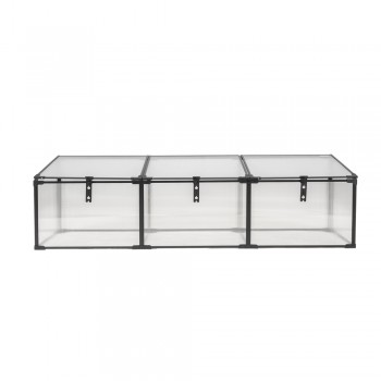 Szklarnia ogrodowa z poliwęglanu, potrójna - 180x51x51 - Magnolia III, czarna GRINDI IN THE GARDEN - 3