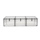 Szklarnia ogrodowa z poliwęglanu, potrójna - 180x51x51 - Magnolia III, czarna GRINDI IN THE GARDEN - 3