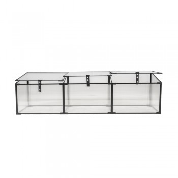 Szklarnia ogrodowa z poliwęglanu, potrójna - 180x51x51 - Magnolia III, czarna GRINDI IN THE GARDEN - 10