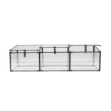 Szklarnia ogrodowa z poliwęglanu, potrójna - 180x51x51 - Magnolia III, czarna GRINDI IN THE GARDEN - 10