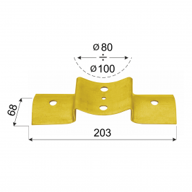 Łącznik belki okrągłej - podstawowy - LBO 203x68x2,5 DMX - 3
