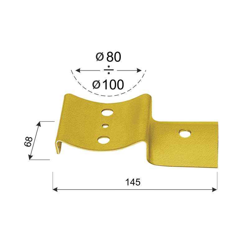 Łącznik belki okrągłej - końcowy - LBO 145x68x2,5 DMX - 3