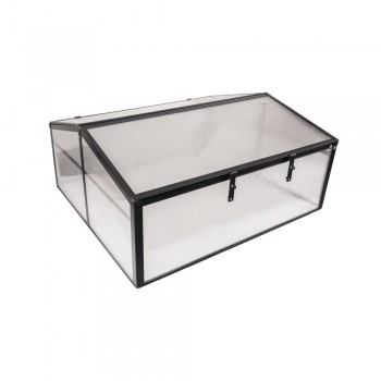 Szklarnia ogrodowa z poliwęglanu, dwustronna - 100x100x48 - Magnolia IV, czarna GRINDI IN THE GARDEN - 3