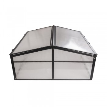 Szklarnia ogrodowa z poliwęglanu, dwustronna - 100x100x48 - Magnolia IV, czarna GRINDI IN THE GARDEN - 4