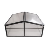 Szklarnia ogrodowa z poliwęglanu, dwustronna - 100x100x48 - Magnolia IV, czarna GRINDI IN THE GARDEN - 4