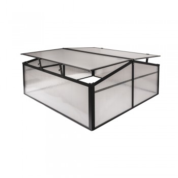 Szklarnia ogrodowa z poliwęglanu, dwustronna - 100x100x48 - Magnolia IV, czarna GRINDI IN THE GARDEN - 1