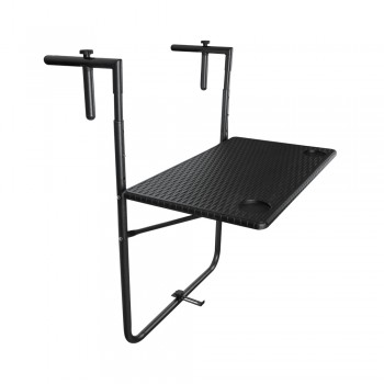 Składany stolik balkonowy czarny - SSB 4 - 60x60x73cm Grindi - 1