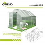 copy of Szklarnia ogrodowa z poliwęglanu - Viola III - 310x190x195 Grindi - 20