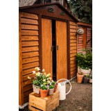 Domek ogrodowy metalowy, imitacja drewna - Arbor II - 195x236x209 Grindi - 2