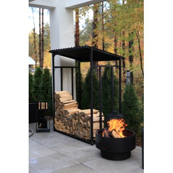 Drewutnia, stojak na drewno kominkowe 110x70x145 - Rakau I Grindi - 2