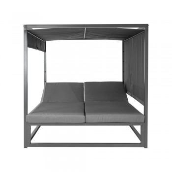 Pergola leżak ogrodowy z zadaszeniem - Werula I - 195x195x195 szara GRINDI IN THE GARDEN - 6