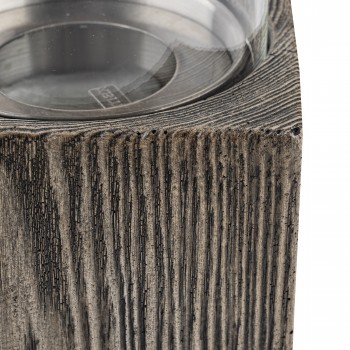 Biokominek wolnostojący prostokątny 12x20 szary imitacja drewna - Lawu II GRINDI IN THE GARDEN - 4