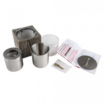 Biokominek wolnostojący prostokątny 12x20 szary imitacja drewna - Lawu II GRINDI IN THE GARDEN - 5