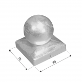 Daszek kwadratowy z kulą - DKK 70x70x1,0 DMX - 2