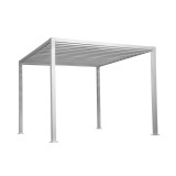 Pergola tarasowa aluminiowa - TASOS I - 3x3m biała GRINDI IN THE GARDEN - 1