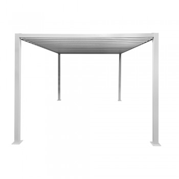 Pergola tarasowa aluminiowa - TASOS I - 3x3m biała GRINDI IN THE GARDEN - 3