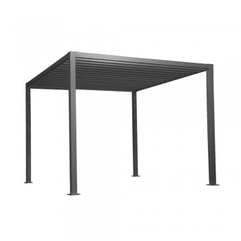 Pergola tarasowa aluminiowa - TASOS I - 3x3m szara GRINDI IN THE GARDEN - 1