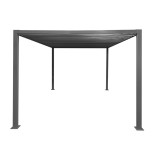 Pergola tarasowa aluminiowa - TASOS I - 3x3m szara GRINDI IN THE GARDEN - 2