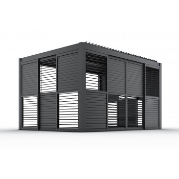 Przesuwna ścianka żaluzjowa panel do pergoli Kea - szara GRINDI IN THE GARDEN - 18