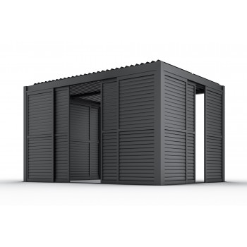 Przesuwna ścianka żaluzjowa panel do pergoli Kea - szara GRINDI IN THE GARDEN - 16