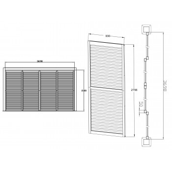 Przesuwna ścianka żaluzjowa panel do pergoli Kea - szara GRINDI IN THE GARDEN - 13