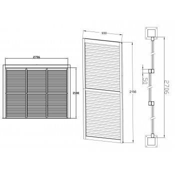 Przesuwna ścianka żaluzjowa panel do pergoli Kea - szara GRINDI IN THE GARDEN - 14