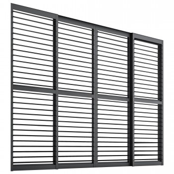 Przesuwna ścianka żaluzjowa panel do pergoli Kea - szara GRINDI IN THE GARDEN - 3