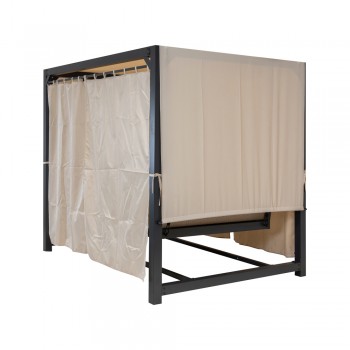 Leżak huśtawka ogrodowa z zadaszeniem - Sumba I - 236x180x210 szara GRINDI IN THE GARDEN - 3