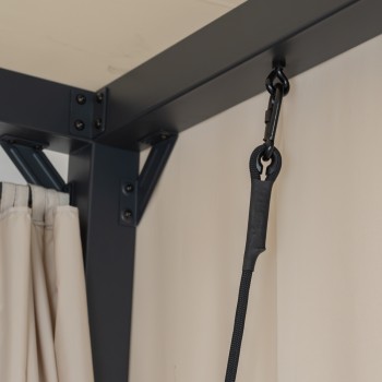 Leżak huśtawka ogrodowa z zadaszeniem - Sumba I - 236x180x210 szara GRINDI IN THE GARDEN - 10