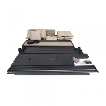 Leżak huśtawka ogrodowa z zadaszeniem - Sumba I - 236x180x210 szara GRINDI IN THE GARDEN - 11