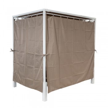 Leżak huśtawka ogrodowa z zadaszeniem - Kayan I - 207x147x205 biała GRINDI IN THE GARDEN - 3