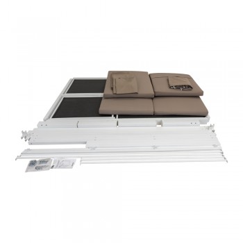 Leżak huśtawka ogrodowa z zadaszeniem - Kayan I - 207x147x205 biała GRINDI IN THE GARDEN - 8