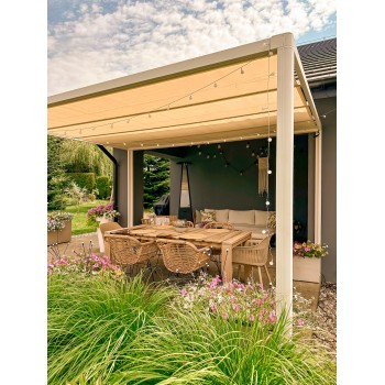 Pergola tarasowa, biała aluminiowa automatyczny dach - Paros I 3x4m Grindi - 2