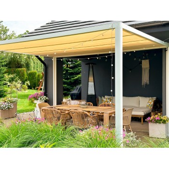 Pergola tarasowa, biała aluminiowa automatyczny dach - Paros I 3x4m Grindi - 15
