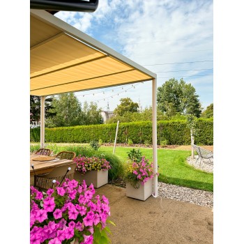 Pergola tarasowa, biała aluminiowa automatyczny dach - Paros I 3x4m Grindi - 17