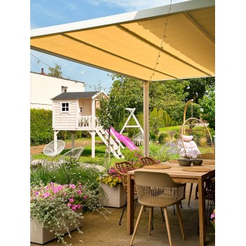Pergola tarasowa, biała aluminiowa automatyczny dach - Paros I 3x4m Grindi - 19