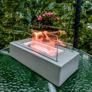 Biokominek wolnostojący prostokątny 33x16x18 szary - Tambora I GRINDI IN THE GARDEN - 7