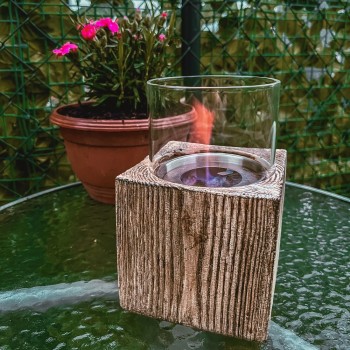 Biokominek wolnostojący prostokątny 12x20 imitacja drewna - Lawu II GRINDI IN THE GARDEN - 2