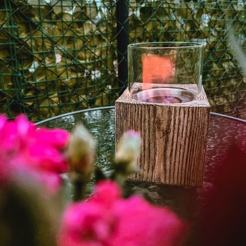 Biokominek wolnostojący prostokątny 12x20 imitacja drewna - Lawu II GRINDI IN THE GARDEN - 6