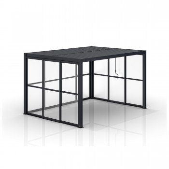 Przesuwna ścianka z poliwęglanem panel do pergoli Kea - szara GRINDI IN THE GARDEN - 6