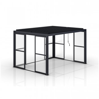 Przesuwna ścianka z poliwęglanem panel do pergoli Kea - szara GRINDI IN THE GARDEN - 8