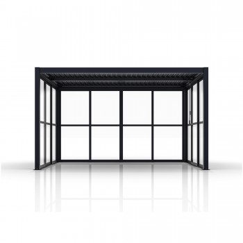 Przesuwna ścianka z poliwęglanem panel do pergoli Kea - szara GRINDI IN THE GARDEN - 14