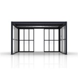 Przesuwna ścianka z poliwęglanem panel do pergoli Kea - szara GRINDI IN THE GARDEN - 15