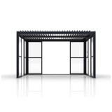 Przesuwna ścianka z poliwęglanem panel do pergoli Kea - szara GRINDI IN THE GARDEN - 16