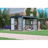 Przesuwna ścianka z poliwęglanem panel do pergoli Kea - szara GRINDI IN THE GARDEN - 12