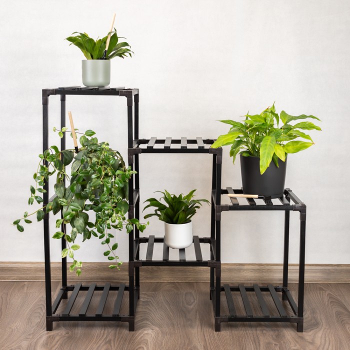 Stojak na kwiaty drewniany, 82x87x30 - Galium I GRINDI IN THE GARDEN - 6