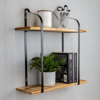 Półka ścienna wisząca LOFT drewniana - SFL 2 Domax Home - 3