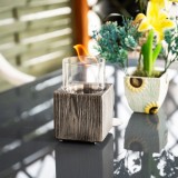 Biokominek wolnostojący prostokątny 12x20 szary imitacja drewna - Lawu II GRINDI IN THE GARDEN - 2