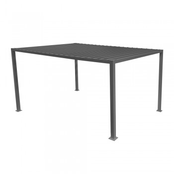 Pergola tarasowa aluminiowa - TASOS I - 3x3m szara GRINDI IN THE GARDEN - 6