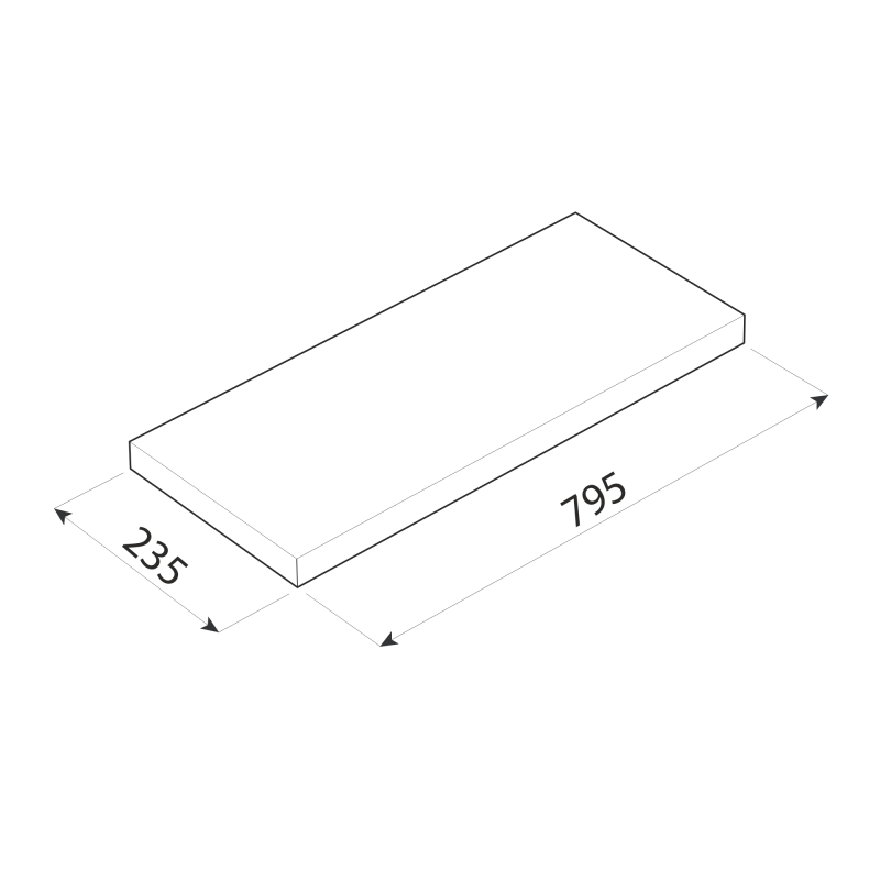 Półka ścienna samowisząca - FS 80x23 - 3 szt Velano - 36